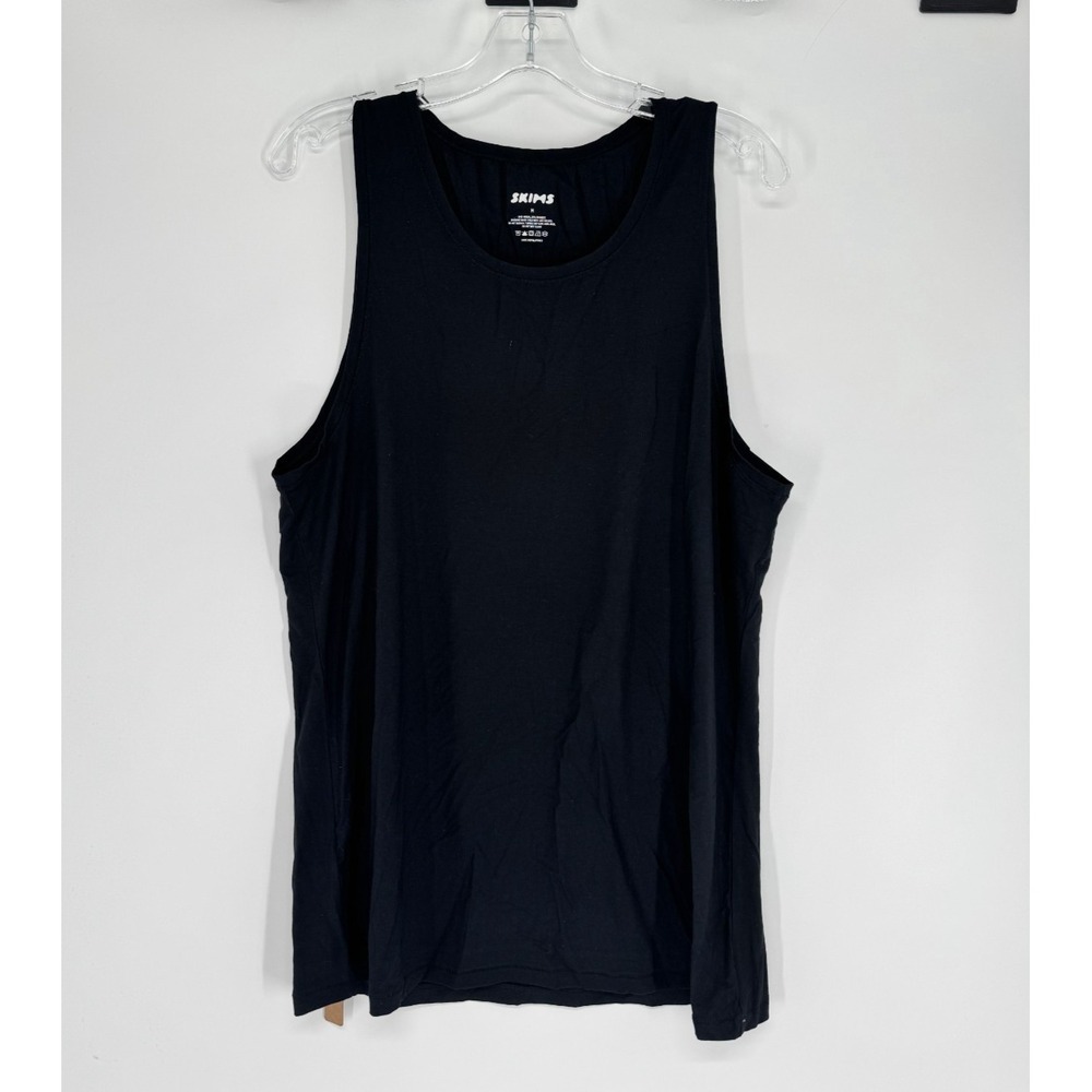 SKIMS Stretch Modal Tank Top Mens Size Medium Onyx Black Athletic Sleeveless Tee